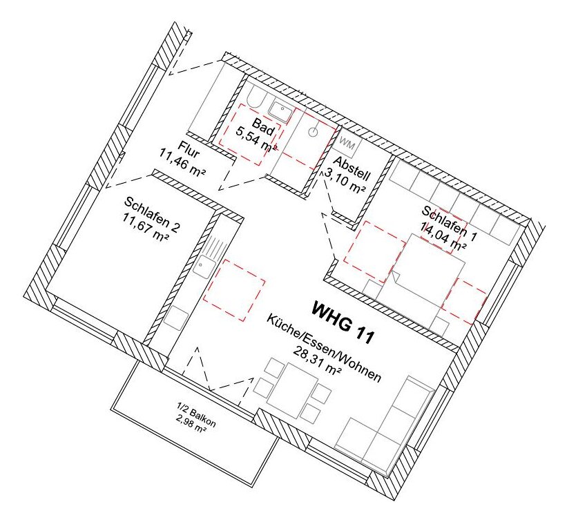 Grundriss WHG 11 – 1. Obergeschoss