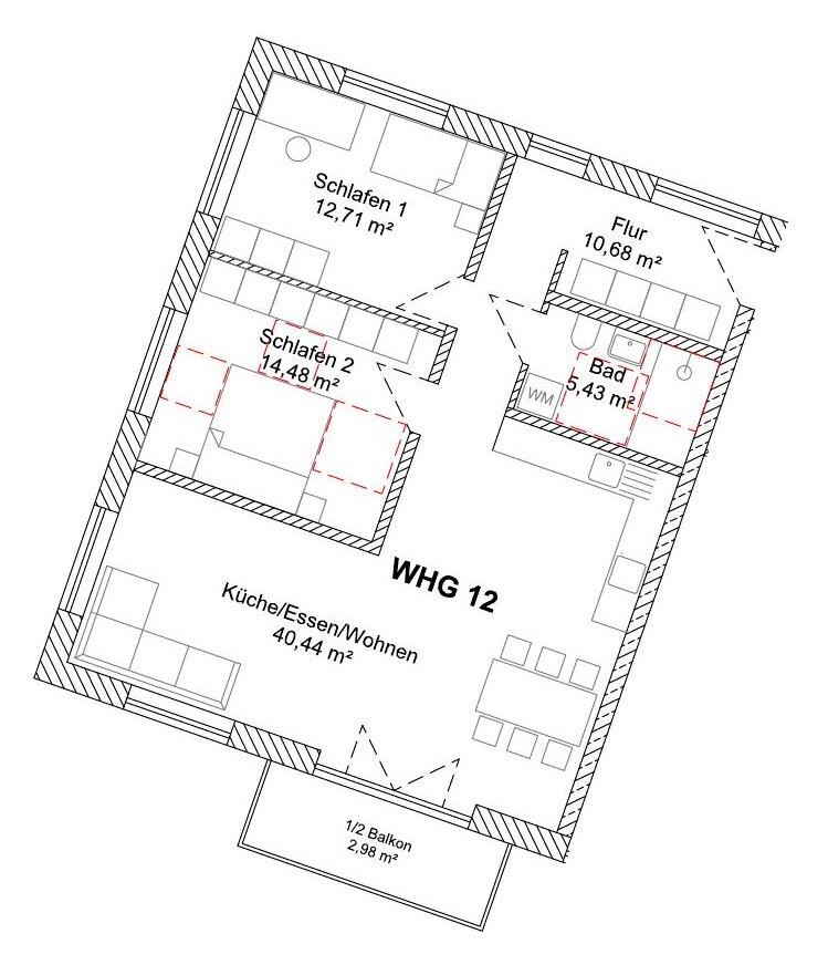Grundriss WHG 12 – 2. Obergeschoss