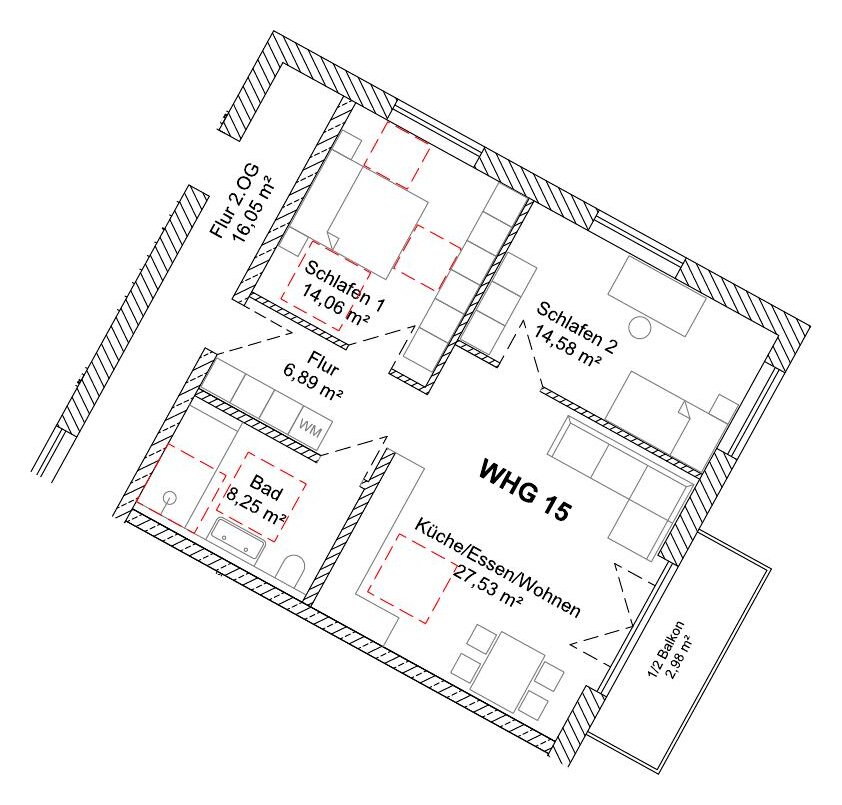 Grundriss WHG 15 – 2. Obergeschoss