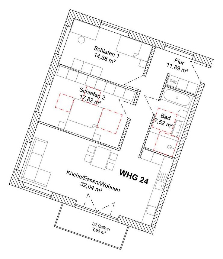 Grundriss WHG 24 – 1. Obergeschoss