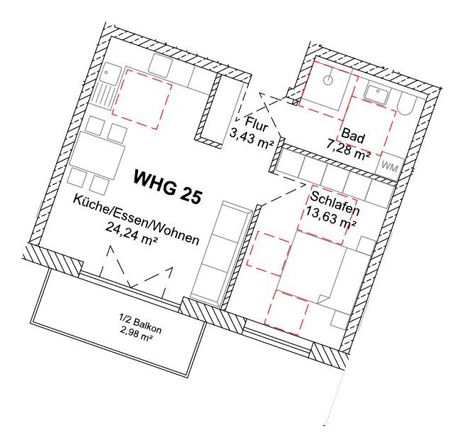 Grundriss WHG 25 – 1. Obergeschoss