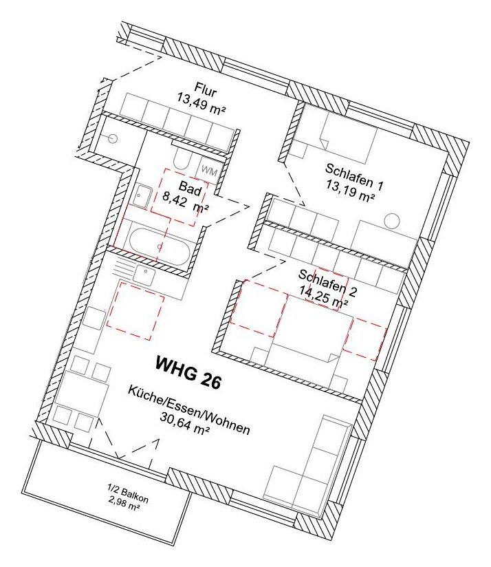 Grundriss WHG 26 – 1. Obergeschoss