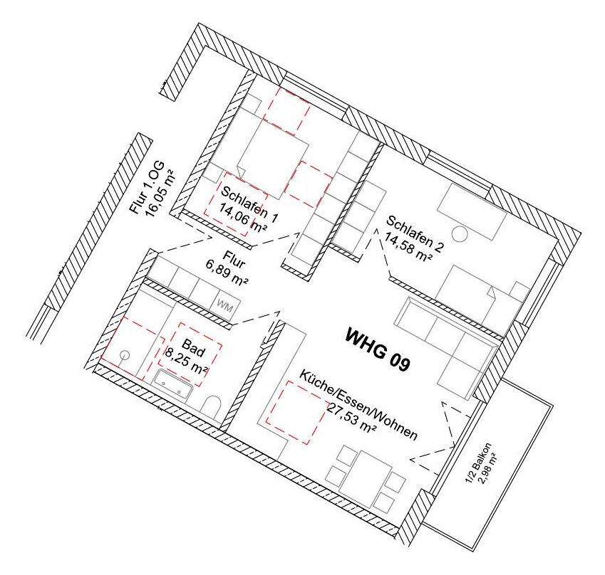 Grundriss WHG 9 – 1. Obergeschoss